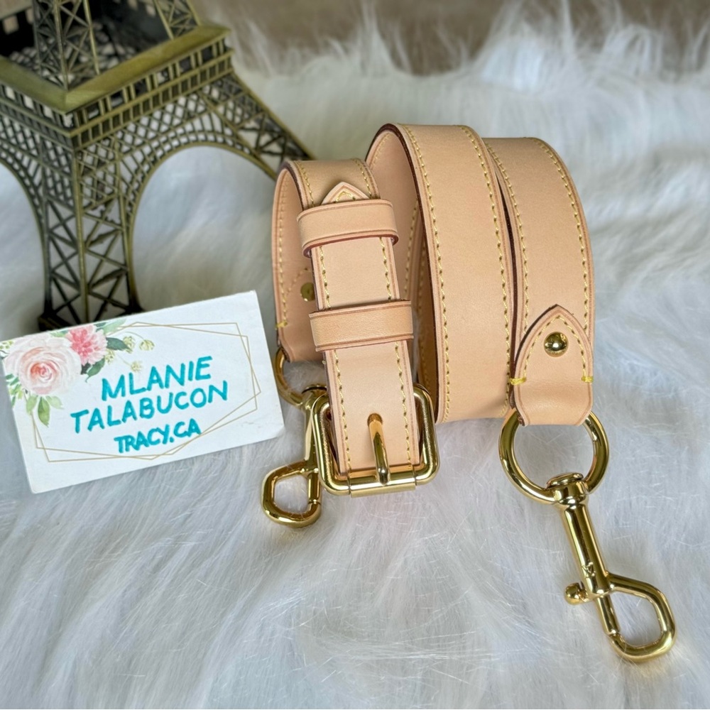 SOLD Louis Vuitton Vachetta Leather Adjustable Strap Gold Claw Hardware J00109